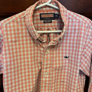 Vineyard Vine Boys EUC button down - red/blue/white shirt